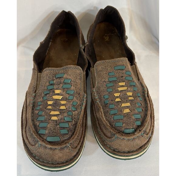 Ariat Shoes - Ariat Womens Cruiser Weave Brown Leather Woven Slip On Loafers Shoes Size 10B